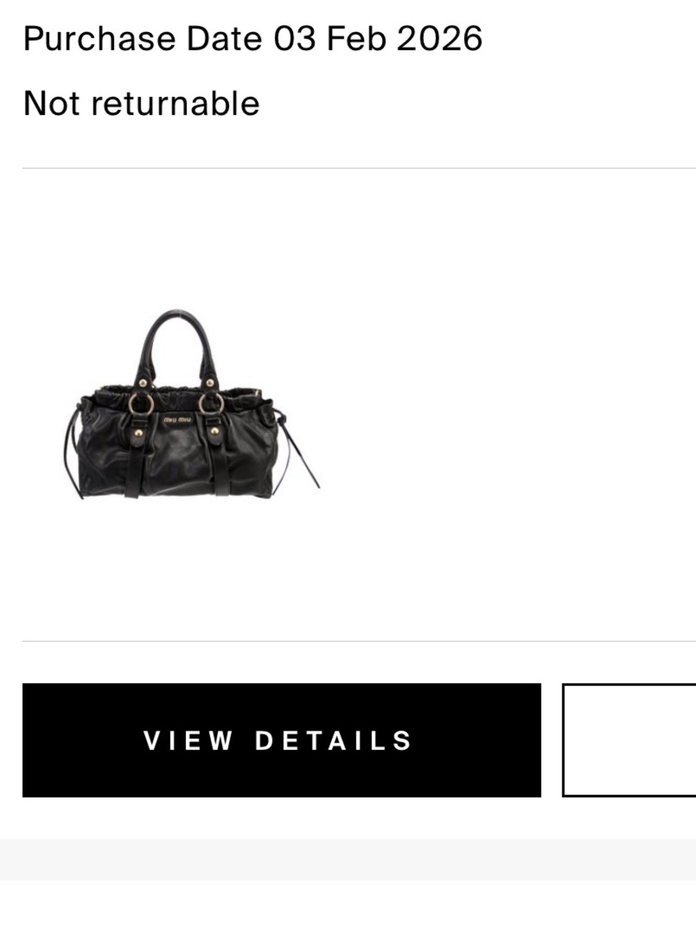 Miu Miu Black Leather Shoulder Bag with Gold Hardware - Picture 6 of 6